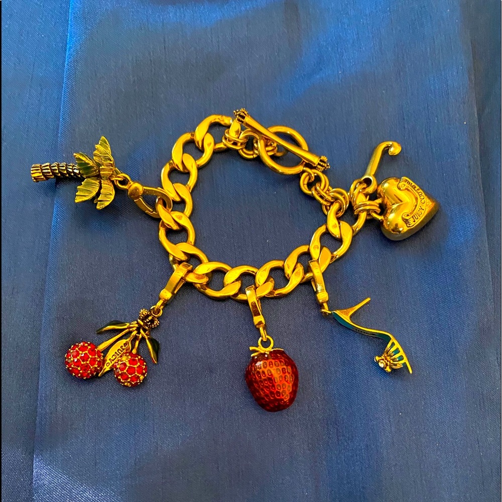 Juicy Couture Gold Tone Bracelet with 4 Charms